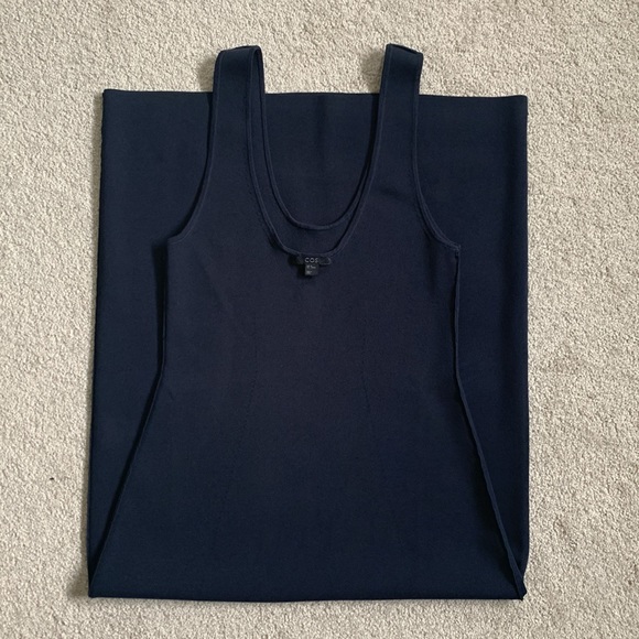 Cos knitted tube midi dress, navy color - Picture 3 of 8